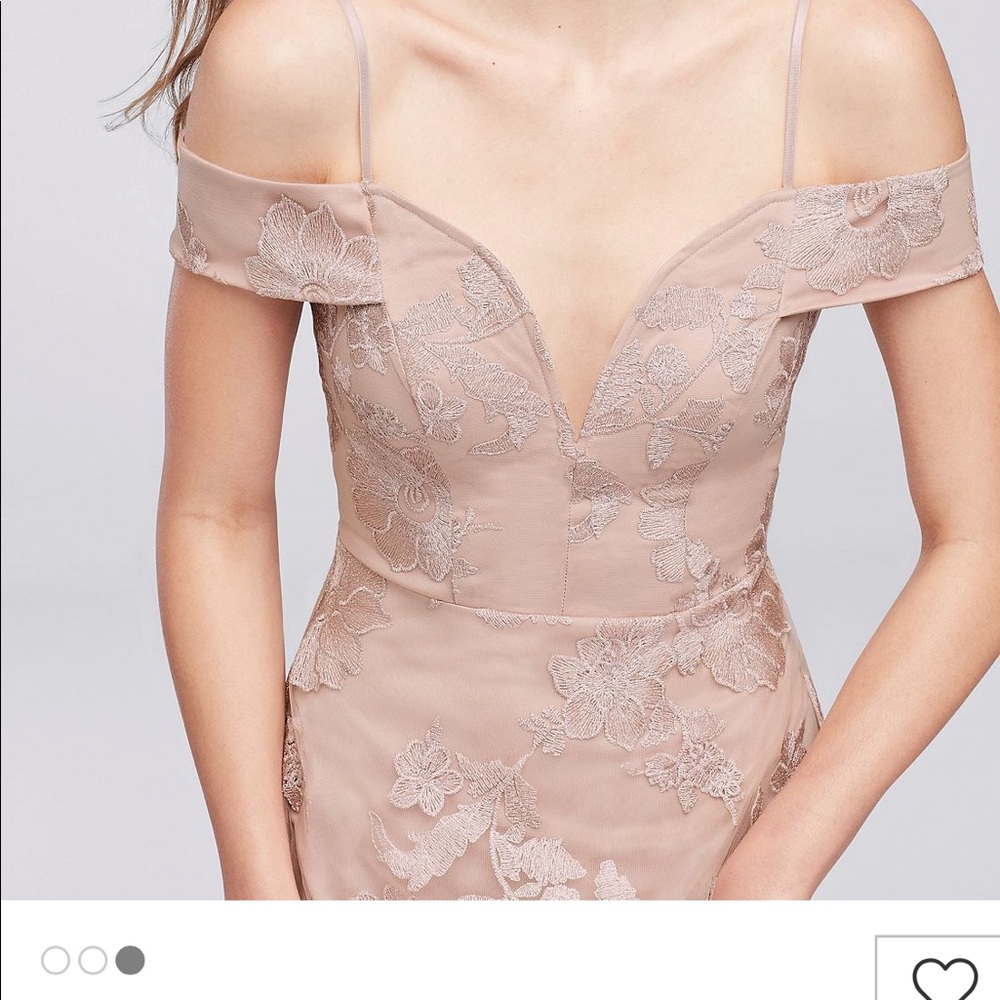 Floral-embroidered Mesh Gown